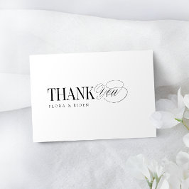 Einfache elegante zeitlose Typografie Danke Mitteilungskarte