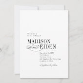 Einfache elegante zeitlose Typografie QR-Code Hoch Einladung (Vorderseite)