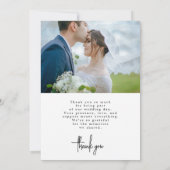 Einfache elegante Zwei-Foto-Hochzeit Dankeschön-Ka Dankeskarte (Rückseite)