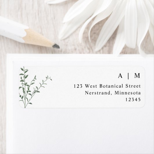 Einfache elegante Zweig Hochzeit Rücksendeadresse (Insitu)