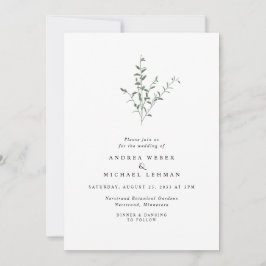Einfache elegante Zweigstellen-Blätter Botanische  Einladung