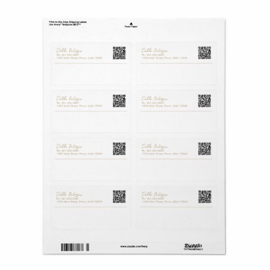 Einfache Elegantenbezeichnung Modern (Vorne)