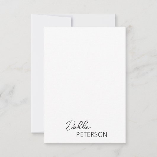 Einfache Elegantenbezeichnung Modern Mitteilungskarte (Vorderseite)