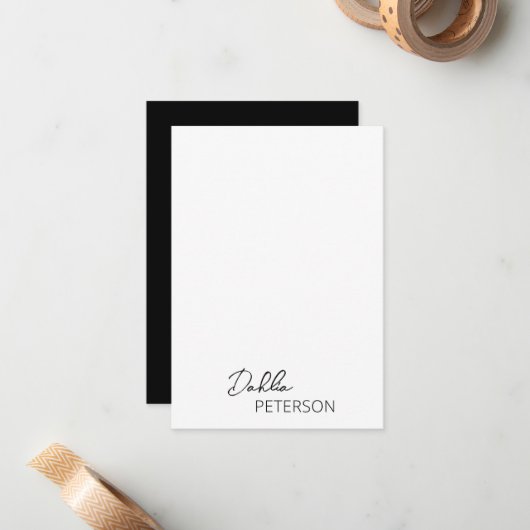 Einfache Elegantenbezeichnung Modern Mitteilungskarte (Vorderseite/Rückseite Beispiel)