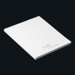 Einfache Elegantenbezeichnung Modern Notizblock<br><div class="desc">Moderne Imitate Gold Notizblock mit einem einfachen und minimalen Design mit Ihrem Namen in einem eleganten Drehbuch und zeitgenössischen Sans Serif Schriftart. Diese sind ideal für den persönlichen oder beruflichen Gebrauch und eignen sich hervorragend für ein Unternehmen,  um als Werbeartikel zu verschenken.</div>
