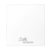 Einfache Elegantenbezeichnung Modern Notizblock (Vorderseite)