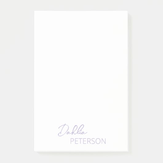 Einfache Elegantenbezeichnung Modern Post-it Klebezettel (Vorderseite)