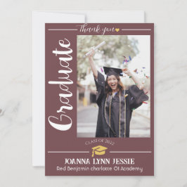 Einfache Eleganter Abschluss Goldkappe dank Script Dankeskarte