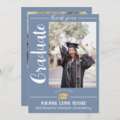 Einfache Eleganter Abschluss Goldkappe dank Script Dankeskarte (Vorne/Hinten)