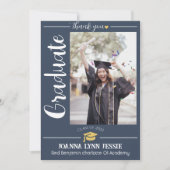 Einfache Eleganter Abschluss Goldkappe dank Script Dankeskarte (Vorderseite)