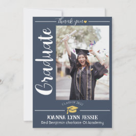 Einfache Eleganter Abschluss Goldkappe dank Script Dankeskarte