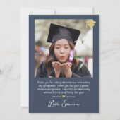 Einfache Eleganter Abschluss Goldkappe dank Script Dankeskarte (Rückseite)