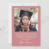 Einfache Eleganter Abschluss Goldkappe dank Script Dankeskarte (Rückseite)