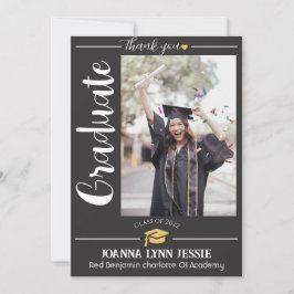 Einfache Eleganter Abschluss Goldkappe dank Script Dankeskarte