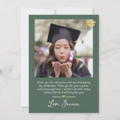 Einfache Eleganter Abschluss Goldkappe dank Script Dankeskarte (Rückseite)