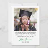 Einfache Eleganter Abschluss Goldkappe dank Script Dankeskarte (Rückseite)