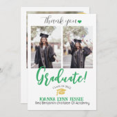 Einfache Eleganter Abschluss Goldkappe dank Script Dankeskarte (Vorne/Hinten)