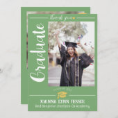 Einfache Eleganter Abschluss Goldkappe dank Script Dankeskarte (Vorne/Hinten)