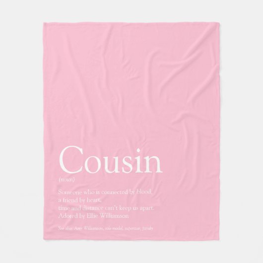 Einfache Eleganter Cousin Definition Rosa Fleecedecke (Vorderseite)