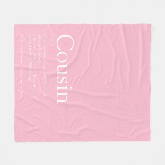 Einfache Eleganter Cousin Definition Rosa Fleecedecke (Vorderseite (Horizontal))
