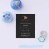 Einfache Eleganter Rosa und Schwarzer Abschluss Flyer (Einzeln)
