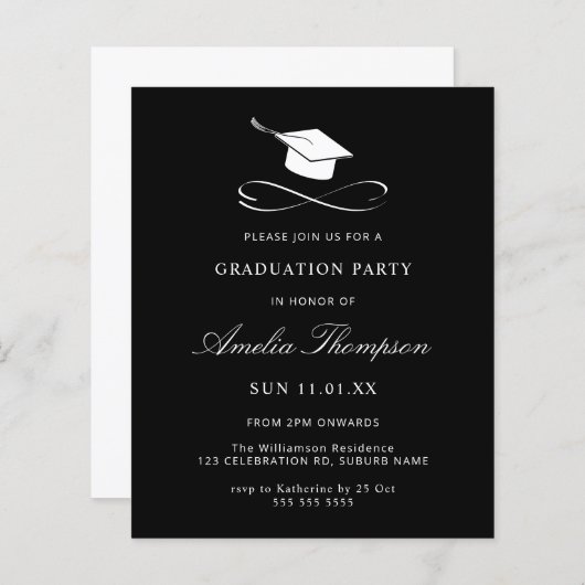 Einfache Eleganter Schwarz-Weiß-Abschluss (Vorne/Hinten)