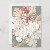 Einfache Elegantsage Blumenmoos Green Pampas Boho Einladung (Rückseite)