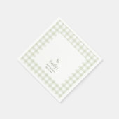 Einfache Elegantsage Green Gingham Baby Dusche Serviette (Ecke)