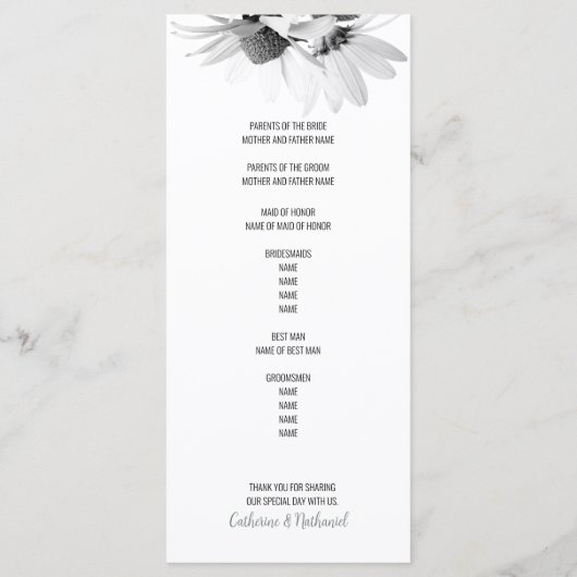 Einfache Elegantsage Green Wedding Program Card Programm (Rückseite)