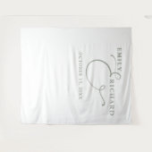 Einfache Elegantsage Grüne Hochzeit Foto Hintergru Wandteppich (Vorderseite (Horizontal))