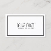 Einfache Eleganz Art Deco Stil Weiß/Schwarz Visitenkarte (Vorderseite)