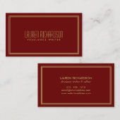 Einfache Eleganz Art Deco Visitenkarte (Vorne/Hinten)