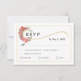 Einfache Eleganz, Blumen RSVP Karte