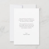 Einfache Eleganz botanische Blätter Monogramm Hoch Dankeskarte (Rückseite)