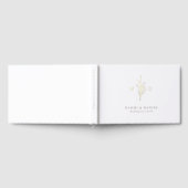 Einfache Eleganz botanische Blätter Monogramm Hoch Gästebuch (Voll)