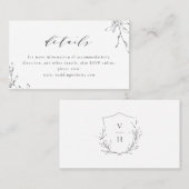 Einfache Eleganz, botanische Hochzeitskarte Platzkarte (Vorne/Hinten)