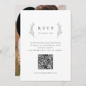 Einfache Eleganz botanische Vegetation QR Code Hoc Einladung (Vorne/Hinten)