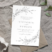 Einfache Eleganz botanischer Kranz rustikale Hochz Einladung