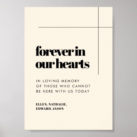 Einfache Eleganz & Chic Forever in unseren Herzen Poster (Vorne)