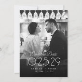 Einfache Eleganz Classy Script Foto-Hochzeit Save The Date (Vorderseite)