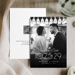 Einfache Eleganz Classy Script Foto-Hochzeit  Save The Date