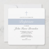 Einfache Eleganz der Taufe - Jungen Einladung (Vorderseite)