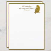 Einfache Eleganz des Goldenen Glitzer Cat Feline (Vorne/Hinten)