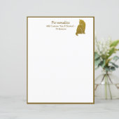 Einfache Eleganz des Goldenen Glitzer Cat Feline (Stehend Vorderseite)