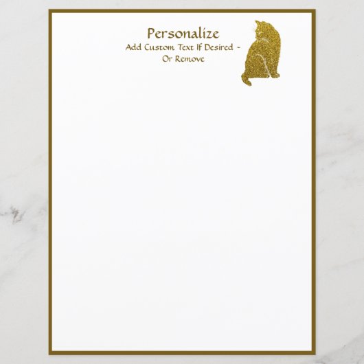 Einfache Eleganz des Goldenen Glitzer Cat Feline (Vorderseite)