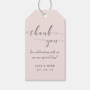 Einfache Eleganz Gastgeschenk Hochzeit Danke Pink Geschenkanhänger