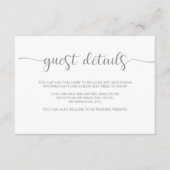 Einfache Eleganz | Graue und weiße Details Begleitkarte (Vorderseite)