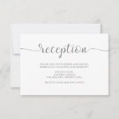 Einfache Eleganz | Grauer und weißer Empfang Einladung (Vorderseite)