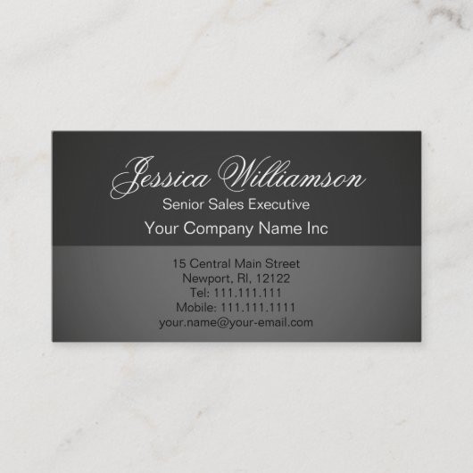Einfache Eleganz-grundlegendes graues berufliches Visitenkarte (Vorderseite)