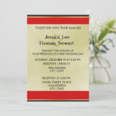 Einfache Eleganz in Rot, Schwarz und Gold Einladung (Stehend Vorderseite)